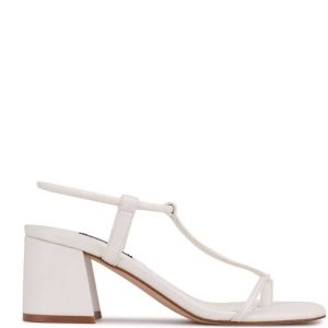 Nine West Gardeen Block Heel Blancas | 4719-BQRFW