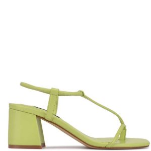 Nine West Gardeen Block Heel Verde Claro | 5398-RFKMA