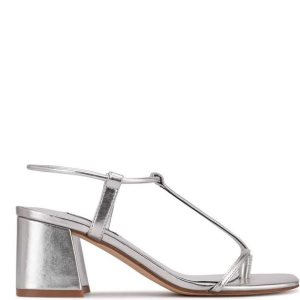 Nine West Gardeen Block Sandals Plateadas | 4708-EWYMJ