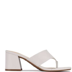 Nine West Gelina 9x9 Block Heel Chanclas Blancas | 4965-SDYXU