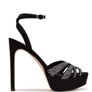 Nine West Gobig Plataforma Sandals Negras | 4189-FDUWI