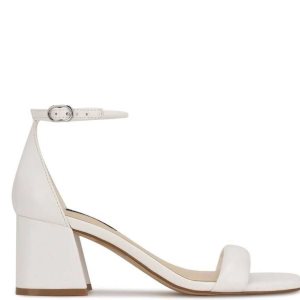 Nine West Gretal Ankle Correa Block Heel Blancas | 0789-UANPG