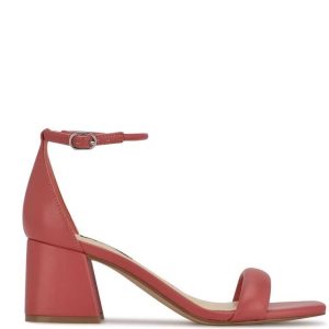 Nine West Gretal Ankle Correa Block Heel Coral | 0842-DNJUY