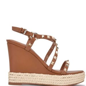 Nine West Harte Studded Alpargata Wedge Sandals Beige | 4782-JLSIU