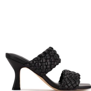 Nine West Hasnot Tacón Chanclas Negras | 0172-NFUKQ