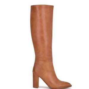 Nine West Hiya Anchos Calf Boots Marrones | 3245-MKJNO