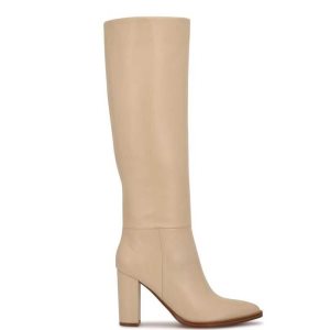 Nine West Hiya Tacón Boots Creme | 3142-CXPBG