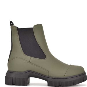 Nine West Iola Chelsea Lug Sole Verde Oliva | 5980-DFBVC