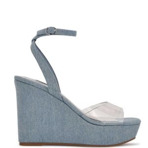 Nine West Klear Plataforma Ankle Correa Azules | 2074-NTLMV