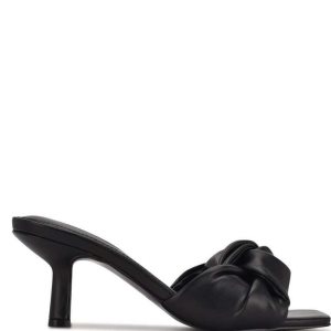 Nine West Knot Tacón Chanclas Sandals Negras | 5970-BICFT