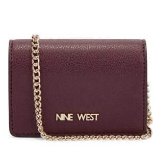 Nine West Laney Micro Chain Card Case Burdeos | 1489-BLZQO