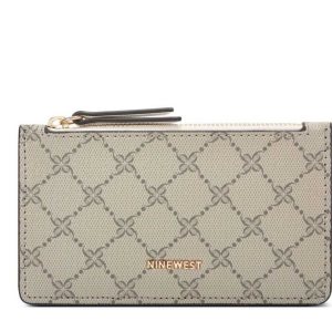 Nine West Lawson Coin Card Case Beige | 0618-FXUHD