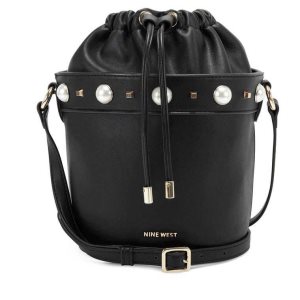 Nine West Laylin Drawstring Bucket Negras | 3571-SQAZR