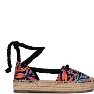 Nine West Meaks Ankle Wrap Alpargata Negras Multicolor | 1087-TWBKG