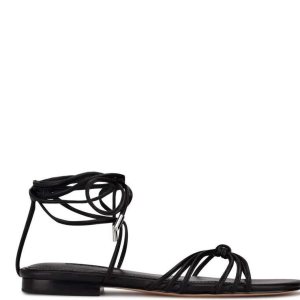 Nine West Minus Ankle Wrap Sandals Negras | 4673-IZYRL