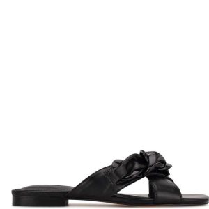 Nine West Misty Planos Chanclas Sandals Negras | 5610-NKXFI