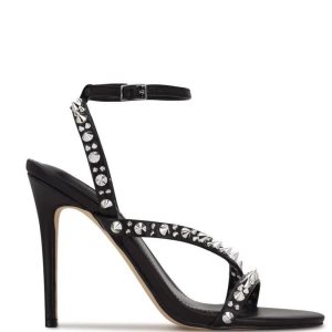 Nine West Mitz Ankle Correa Sandals Negras | 4163-JAHOK