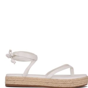 Nine West Monee Ankle Wrap Planos Blancas | 3729-QOZMJ