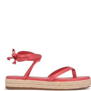 Nine West Monee Ankle Wrap Planos Coral | 3896-ZUKLS