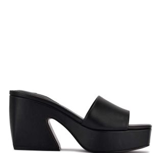 Nine West Oklee Plataforma Chanclas Sandals Negras | 2874-TBJWA