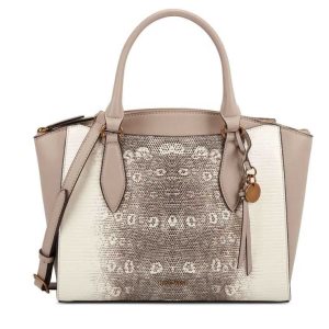 Nine West Paisley Jet Set Satchel Beige Multicolor | 6102-HNTPY