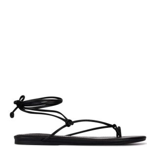 Nine West Pansie Ankle Wrap Sandals Negras | 3842-TOVHR