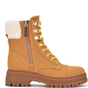 Nine West Pike Combat Lug Sole Beige | 2495-PNVBC