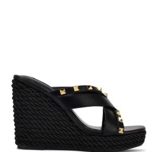 Nine West Pipa Alpargata Wedge Negras | 0594-LIQAV