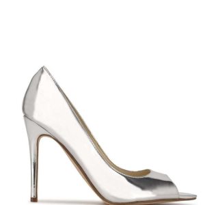 Nine West Prizz Open Puntera Pumps Plateadas | 3298-IVLUS