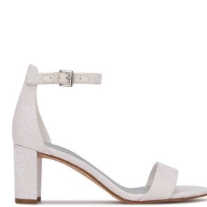 Nine West Pruce Ankle Correa Block Heel Blancas | 1697-SDETA