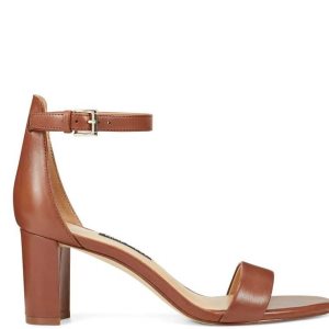 Nine West Pruce Ankle Correa Block Heel Marrones | 5072-YICQW