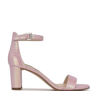 Nine West Pruce Ankle Correa Block Heel Rosas | 7206-KPASI