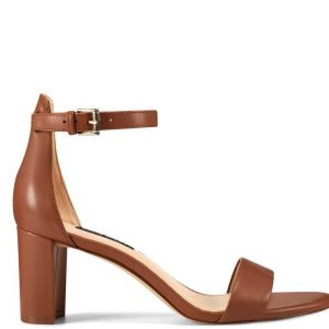 Nine West Pruce Ankle Correa Block Heel Marrones Claro | 7240-YOEXF