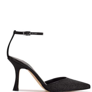 Nine West Shaply Pointy Puntera Ankle Correa Pumps Negras | 5269-PDTNM