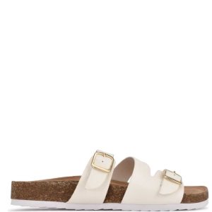 Nine West Sommie Planos Chanclas Sandals Blancas | 4859-SHWGA