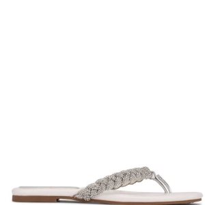 Nine West Tinee Chanclas Sandals Blancas | 4253-UBDGH