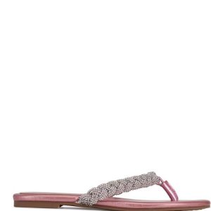 Nine West Tinee Chanclas Sandals Rosas Metal | 2461-QSMCN