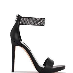 Nine West Utell Ankle Correa Sandals Negras | 1325-SAZRB