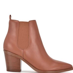 Nine West Wyllis Block Booties Cafe | 2384-UWYDR