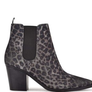 Nine West Wyllis Block Heel Gris Leopardo | 3910-EBUWD